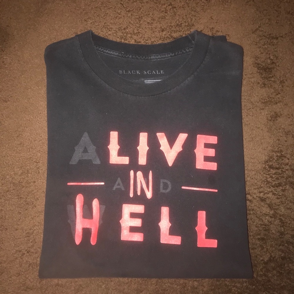 Black scale x Alive and well colab shirt